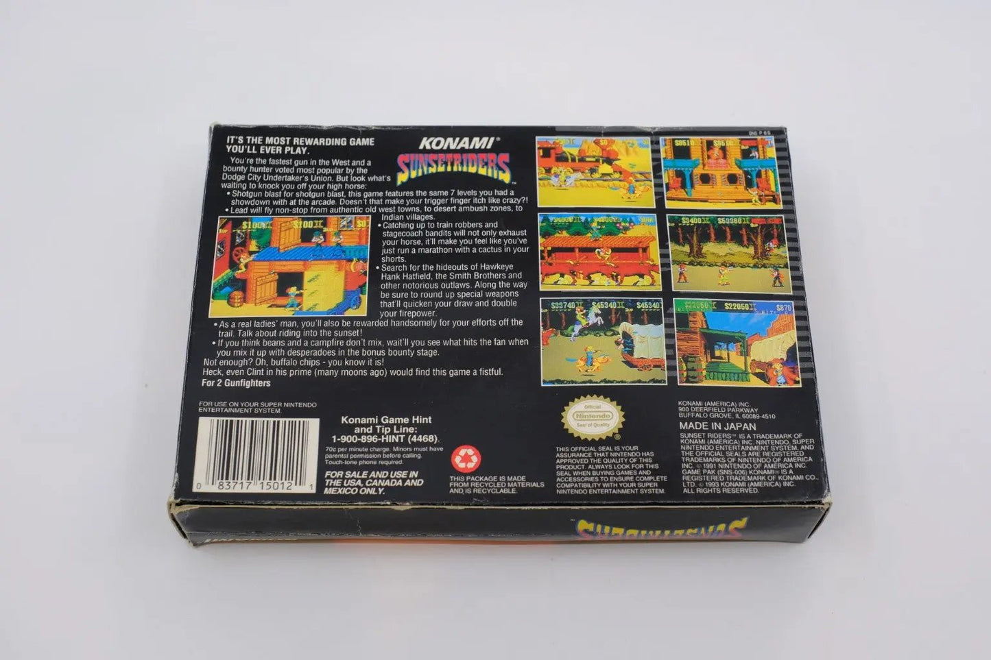 Sunset Riders — Complete in Box RetroGate - Your Gateway to Classic Gaming