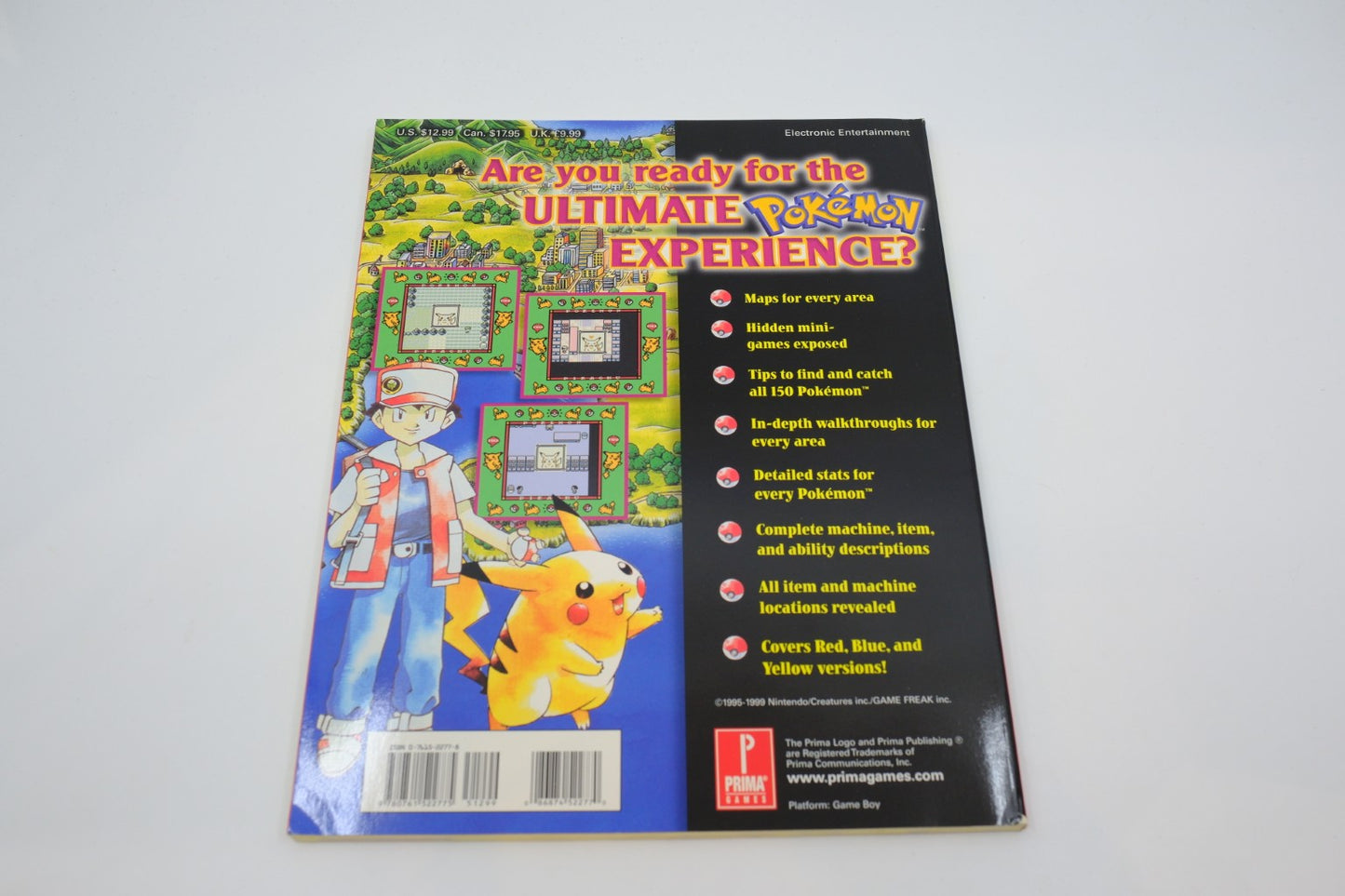 Pokémon Yellow – Special Pikachu Edition — Prima’s Official Strategy Guide (Game Boy)