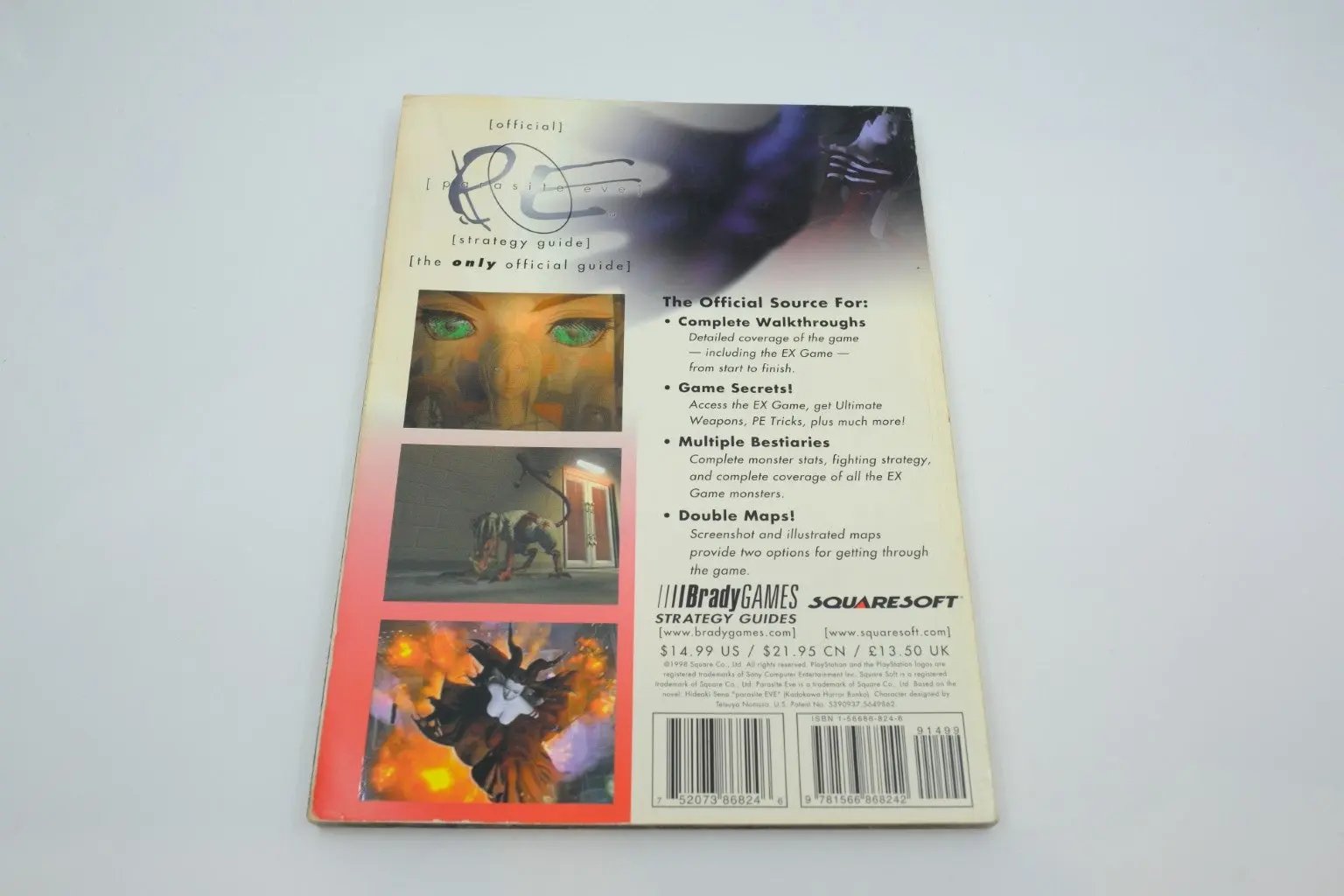 Parasite Eve — BradyGames Official Strategy Guide (PS1) RetroGate - Your Gateway to Classic Gaming