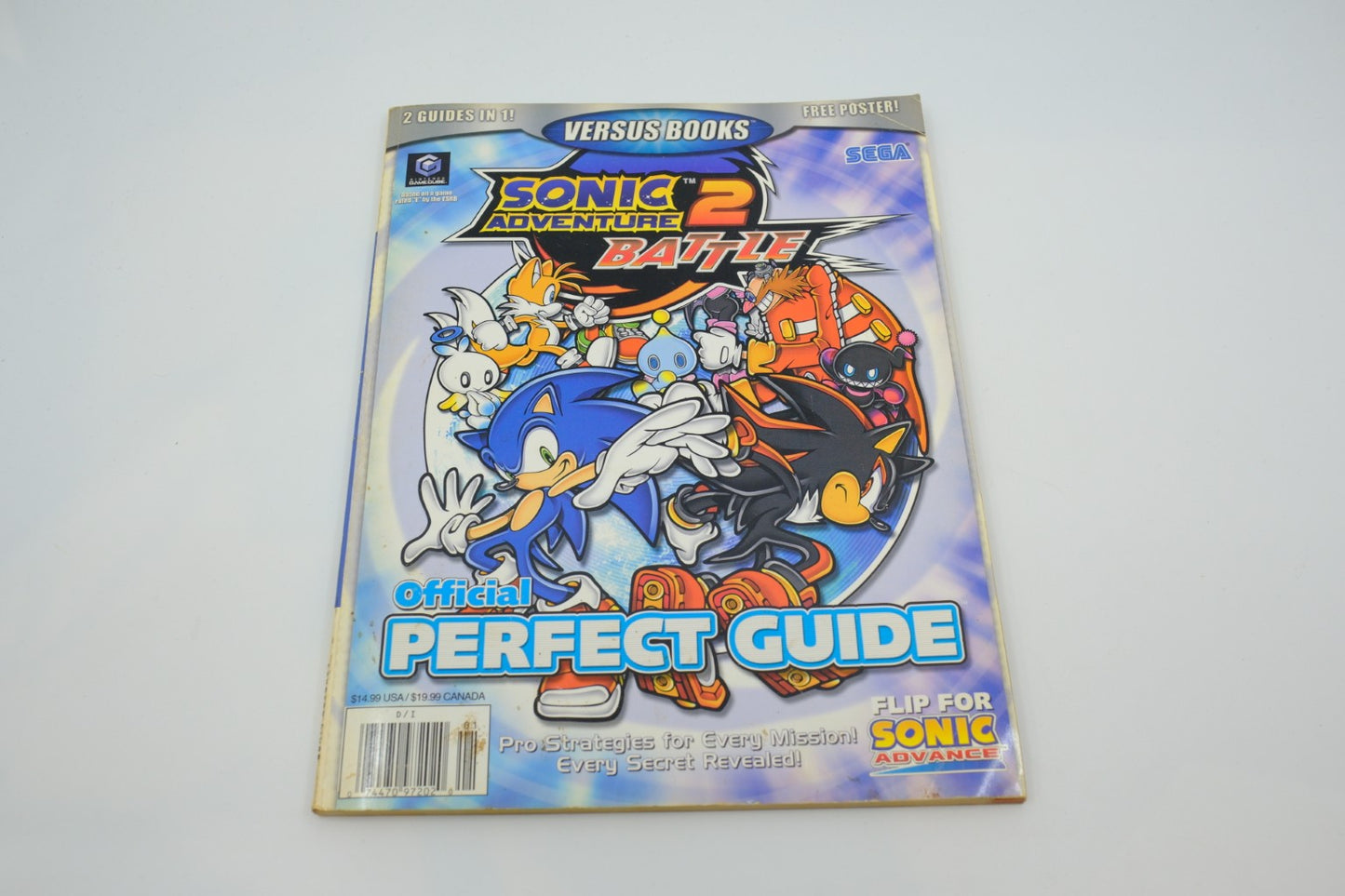 Sonic Advance / Sonic Adventure 2: Battle — Versus Books “Official Perfect Guide” (Flip‑Book, GBA & GameCube)