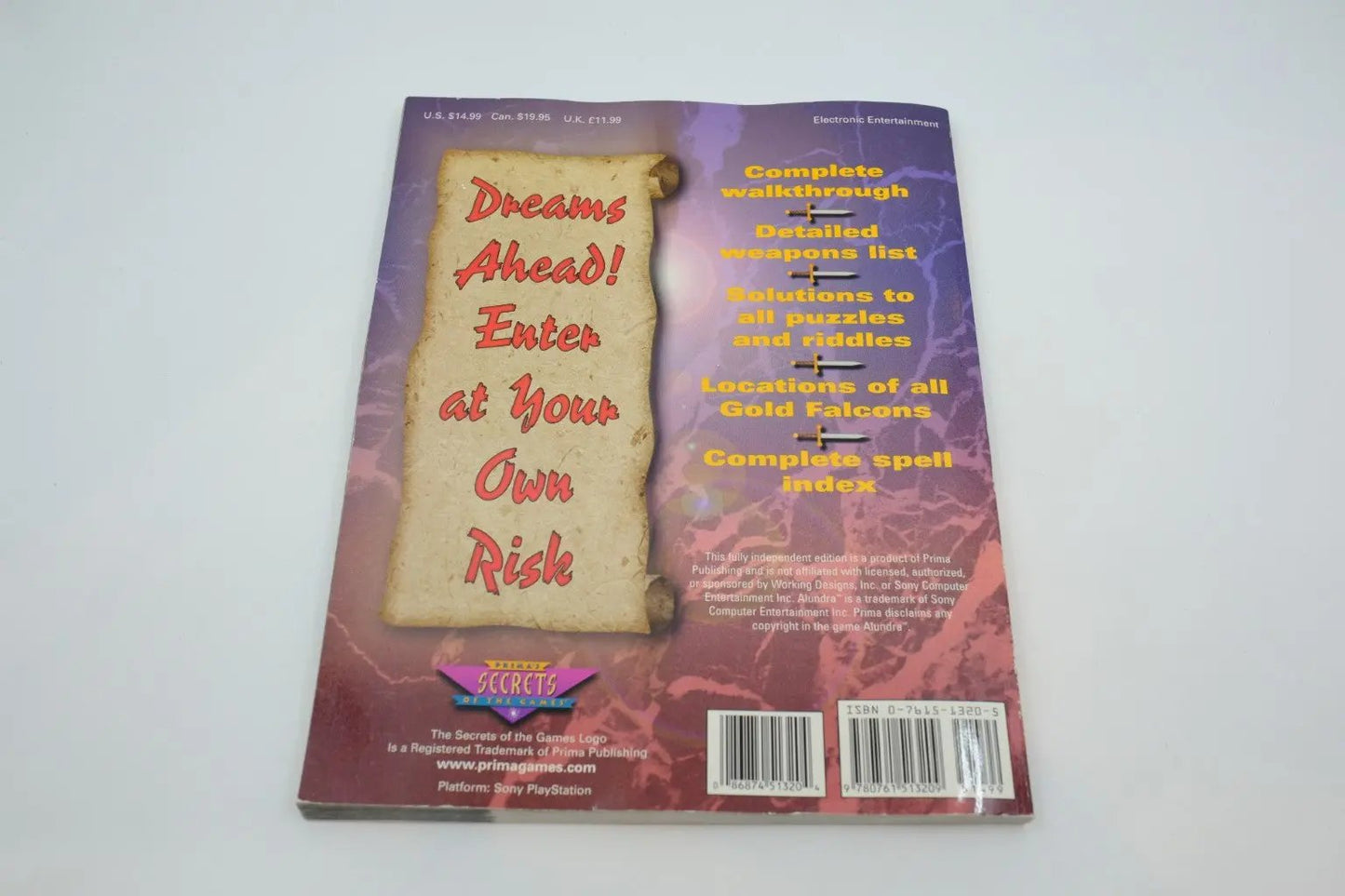 Alundra — Prima “Unauthorized Game Secrets” Strategy Guide (PlayStation 1) RetroGate - Your Gateway to Classic Gaming