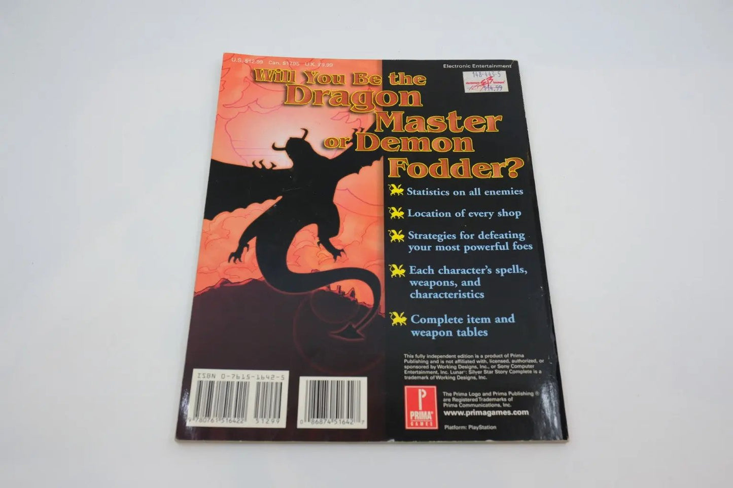 Lunar: Silver Star Story Complete — Prima Unauthorized Strategy Guide (PS1) RetroGate - Your Gateway to Classic Gaming