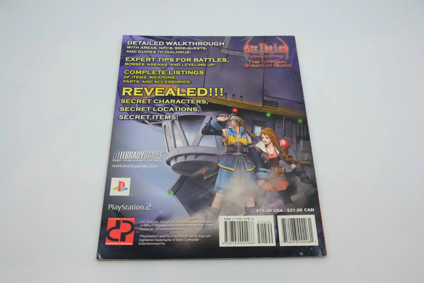 Arc the Lad: Twilight of the Spirits — BradyGames Official Strategy Guide (PS2) RetroGate - Your Gateway to Classic Gaming