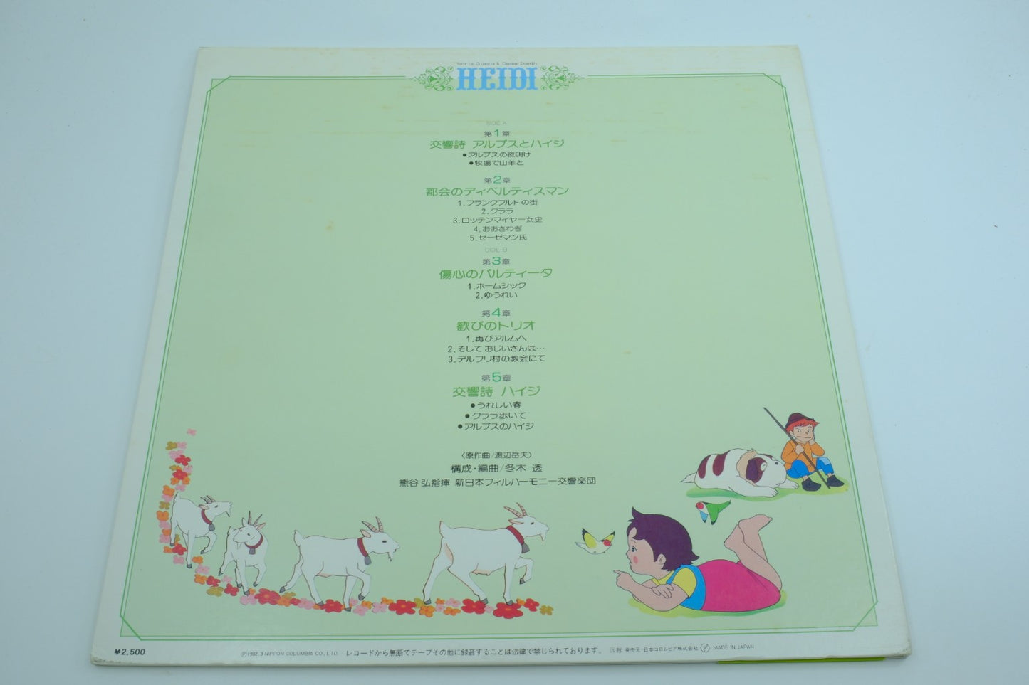 Heidi: Alps no Shojo Heidi Kangen Gaku to Shitsunaigaku ni yoru Kumikyoku (Japan) – Vinyl Record with OBI