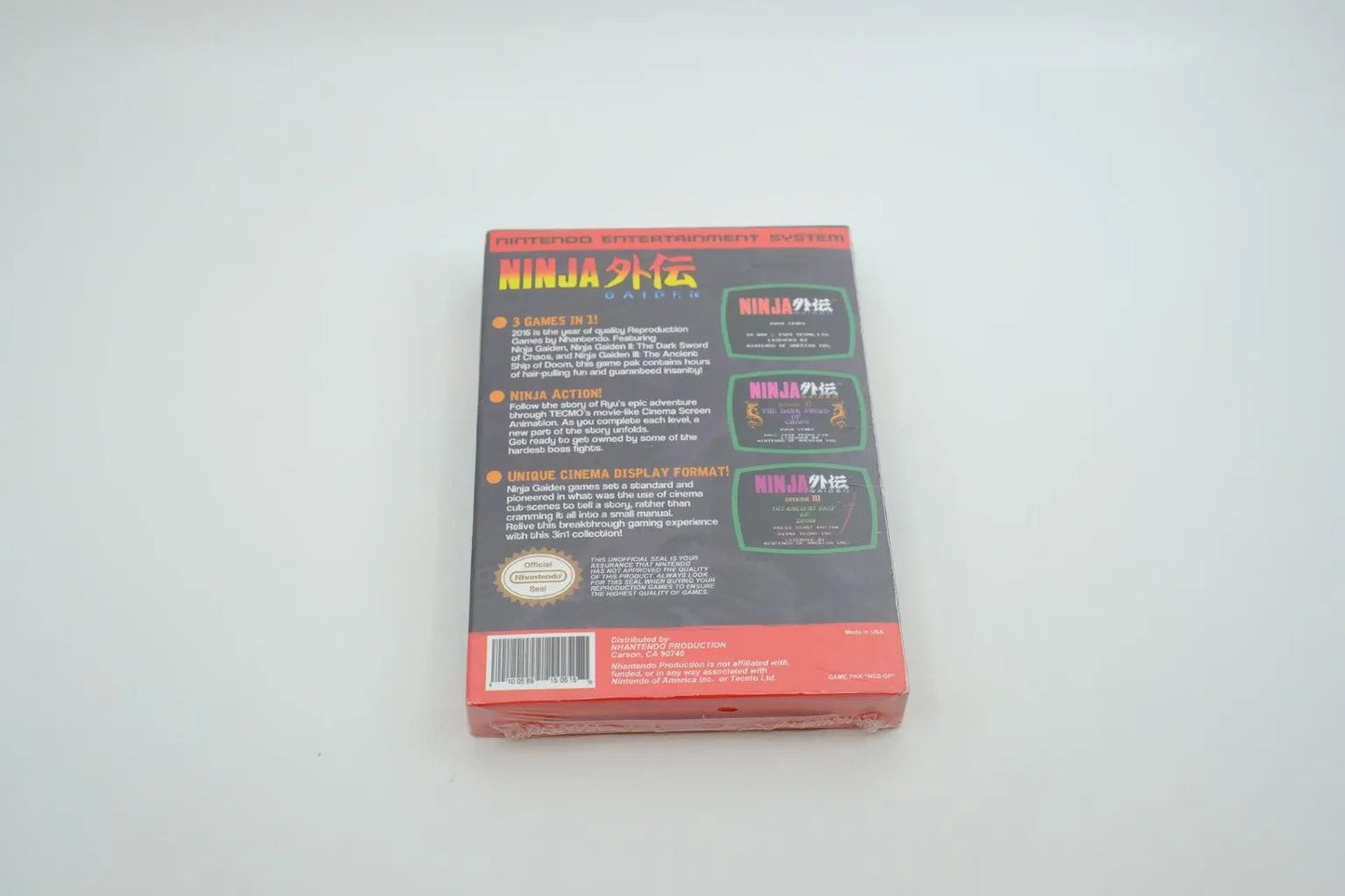 Ninja Gaiden Trilogy – Brand New (NES Reproduction) RetroGate - Your Gateway to Classic Gaming