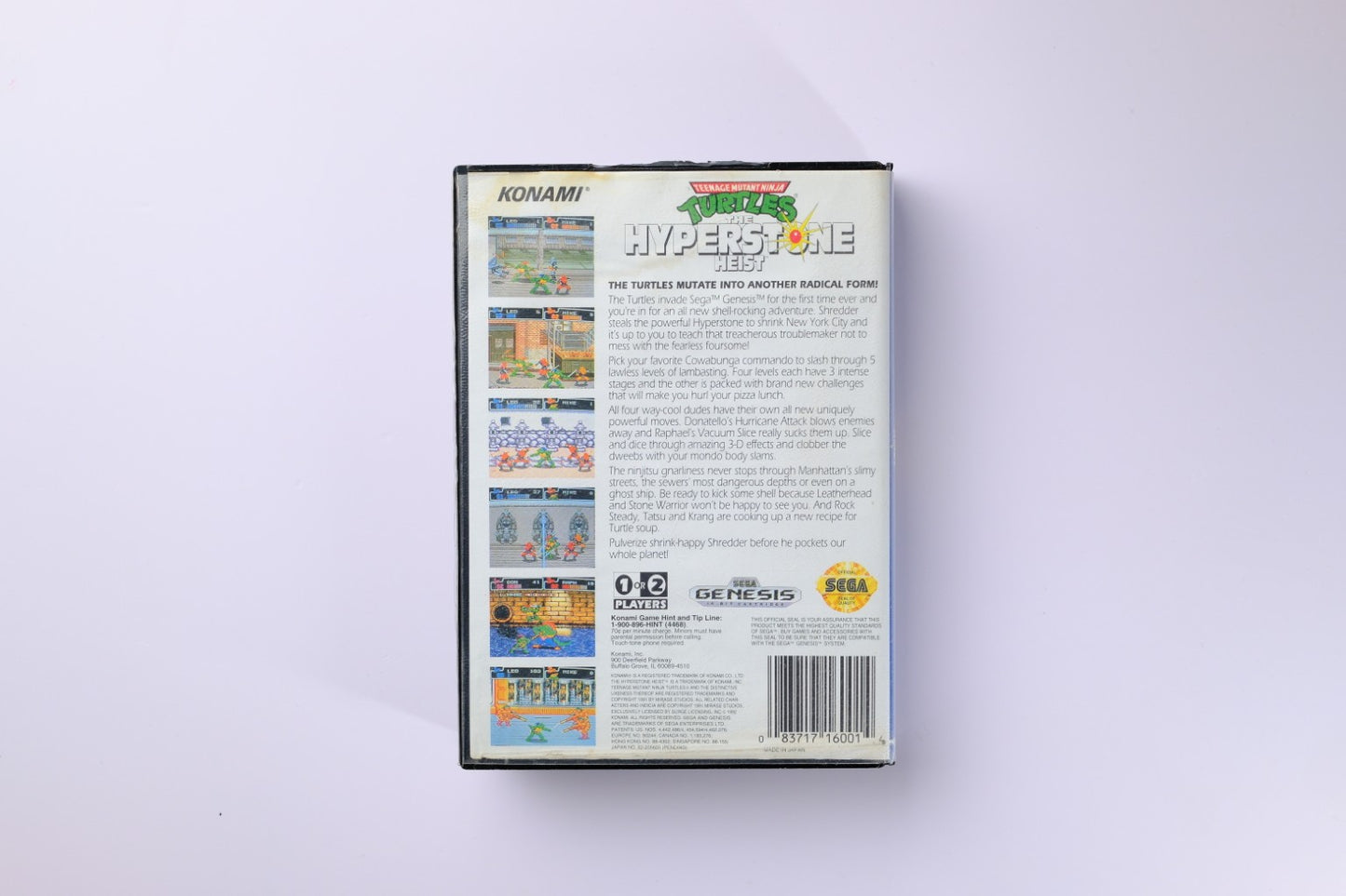 Teenage Mutant Ninja Turtles Hyperstone Heist Sega Genesis Complete