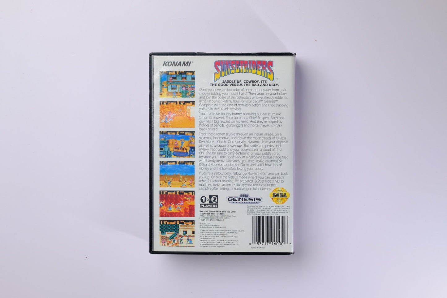 Sunset Riders Sega Genesis Complete
