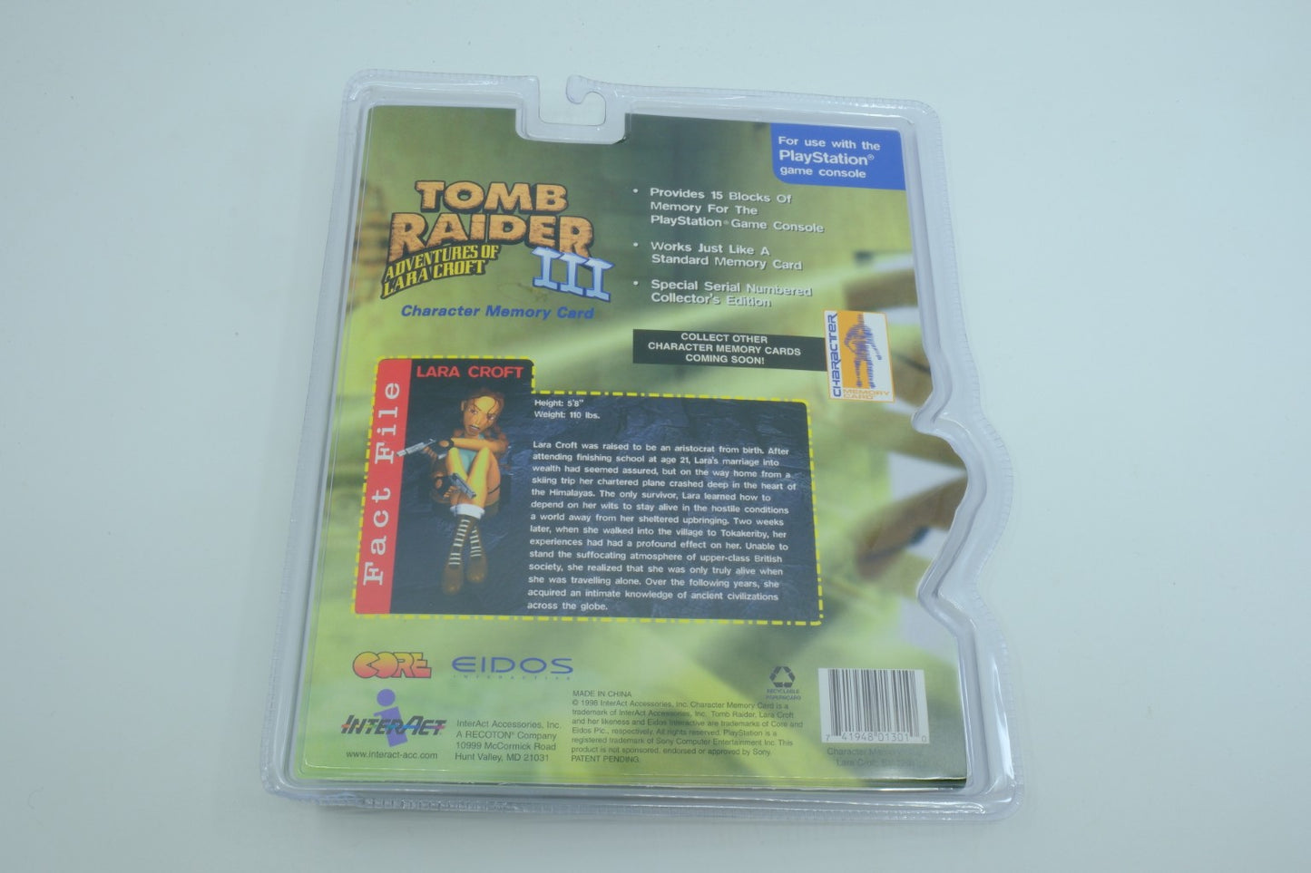 Tomb Raider III Character Memory Card (PlayStation) – Sealed / New in Package