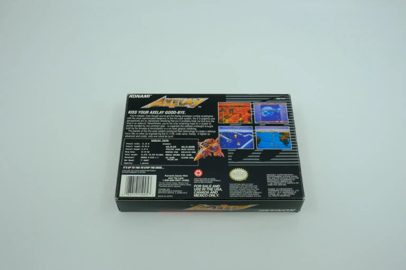 Axelay – Complete in Box RetroGate - Your Gateway to Classic Gaming