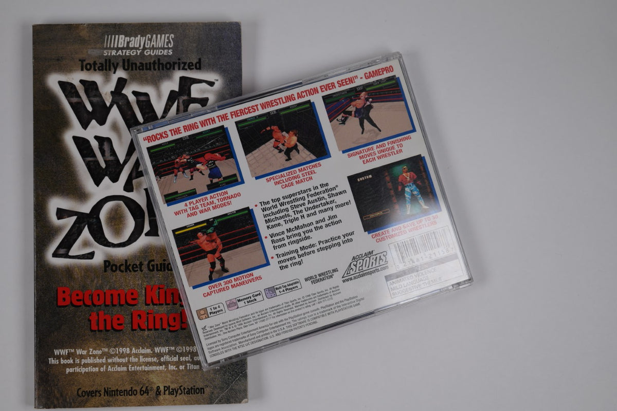 WWF War Zone – Complete in Box (CIB) with BradyGames Pocket Guide