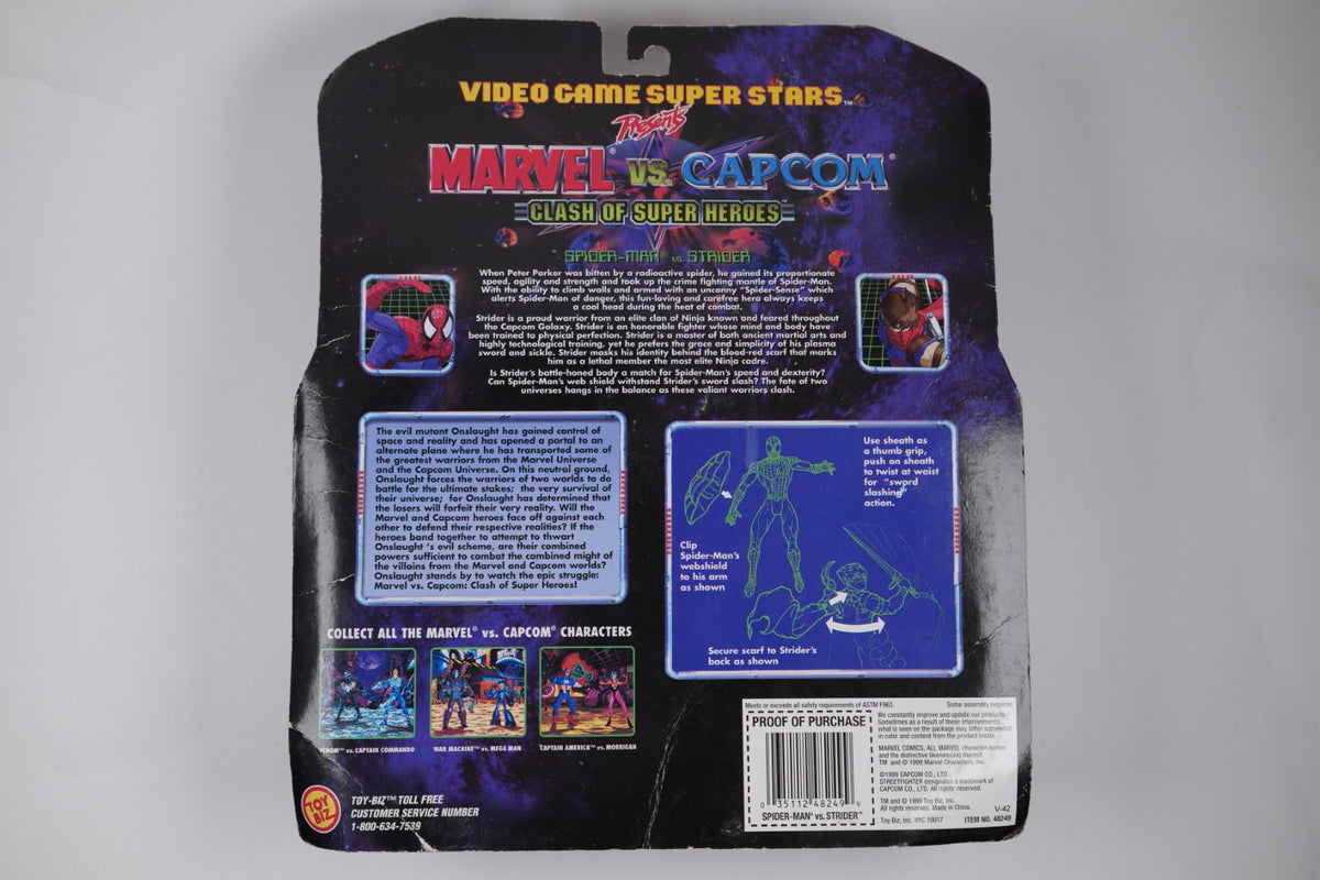 Marvel vs. Capcom: Clash of Super Heroes – Spider-Man vs. Strider Figures – Toy Biz