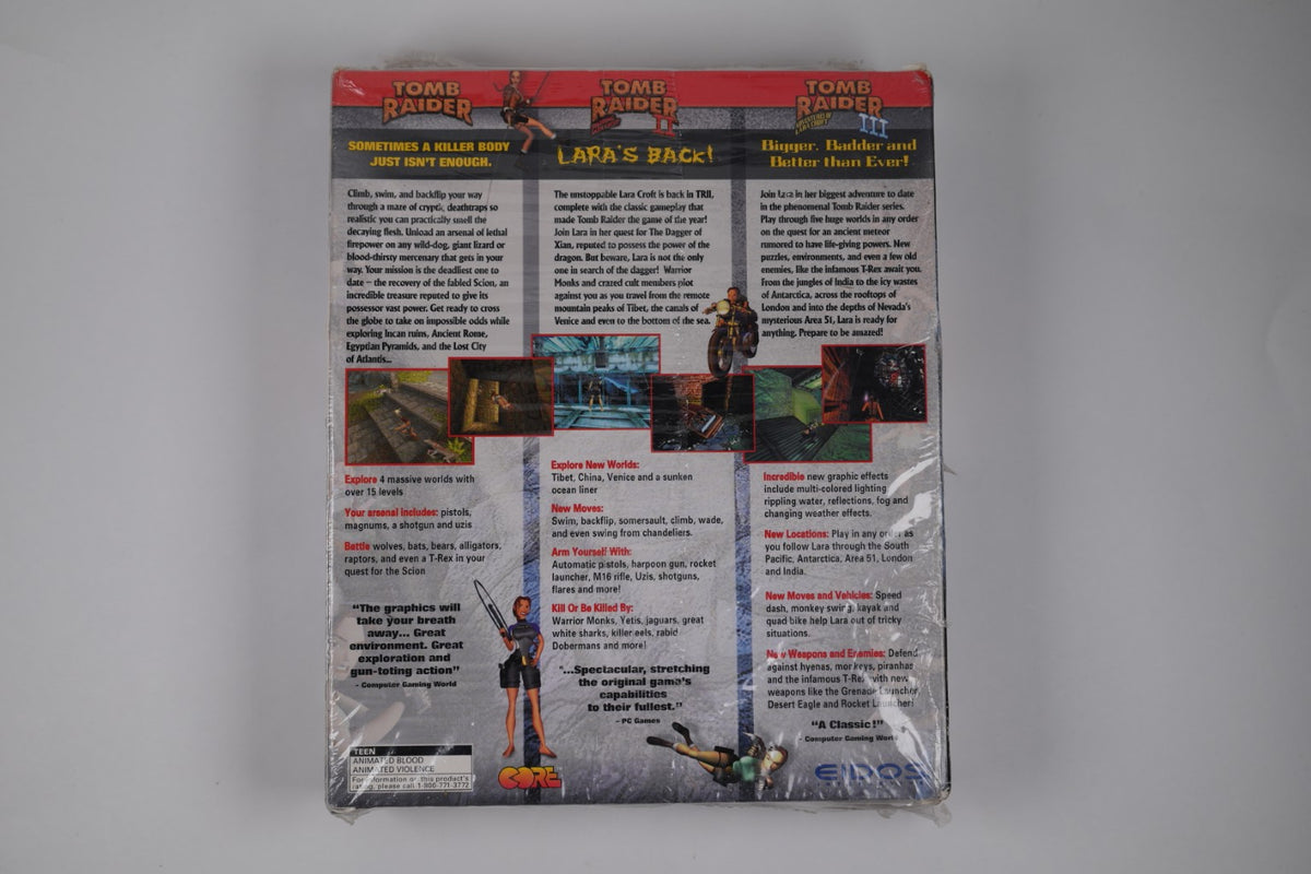 Tomb Raider: The Trilogy – PC CD-ROM – Tomb Raider 1, 2 & 3 – Factory Sealed