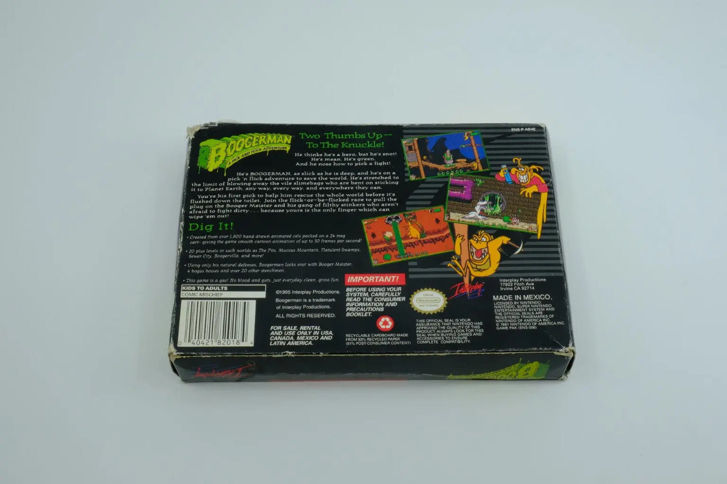 Boogerman: A Pick and Flick Adventure – Complete in Box RetroGate - Your Gateway to Classic Gaming