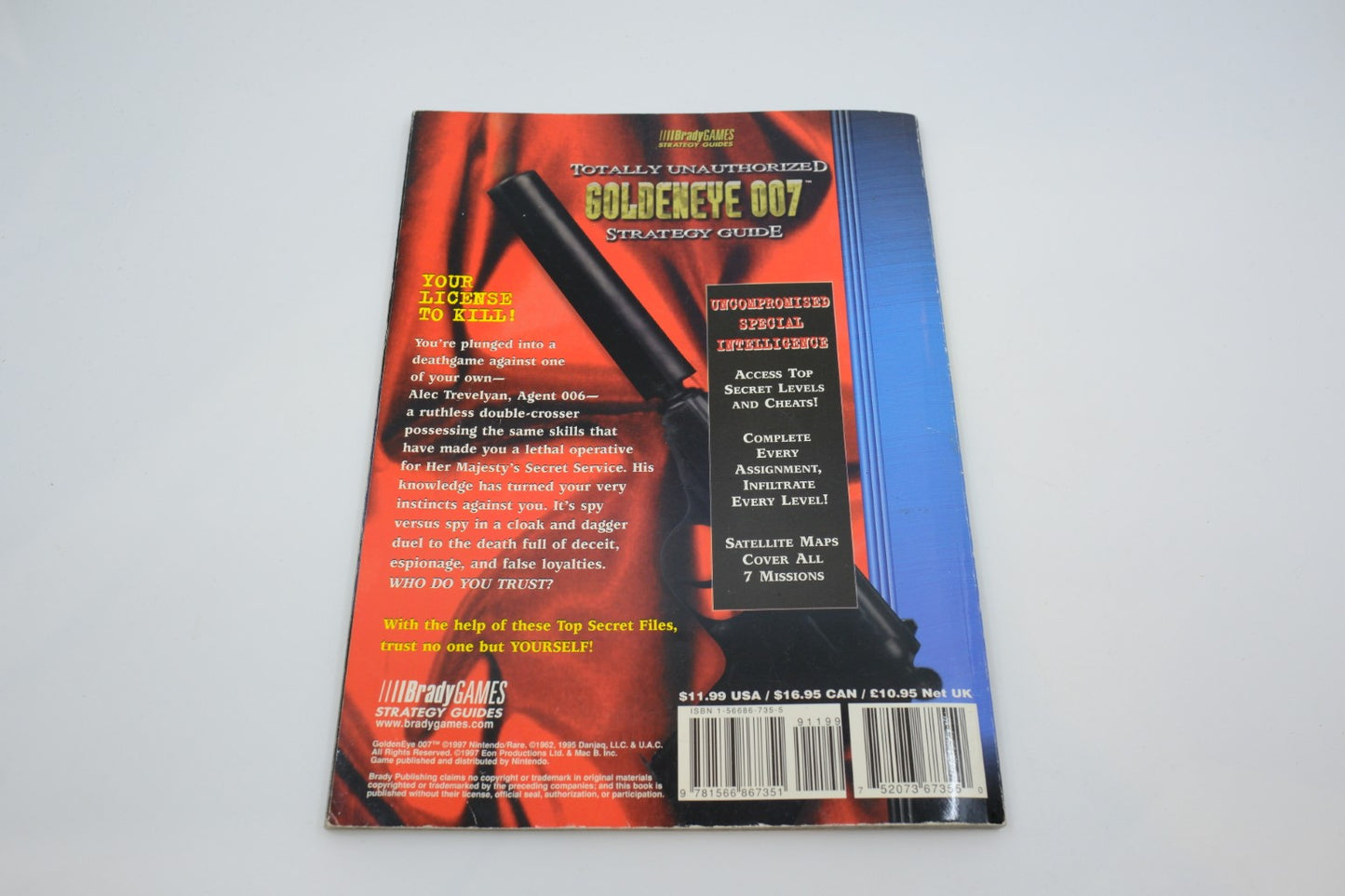 GoldenEye 007 — “Totally Unauthorized” Strategy Guide (BradyGames, Nintendo 64)