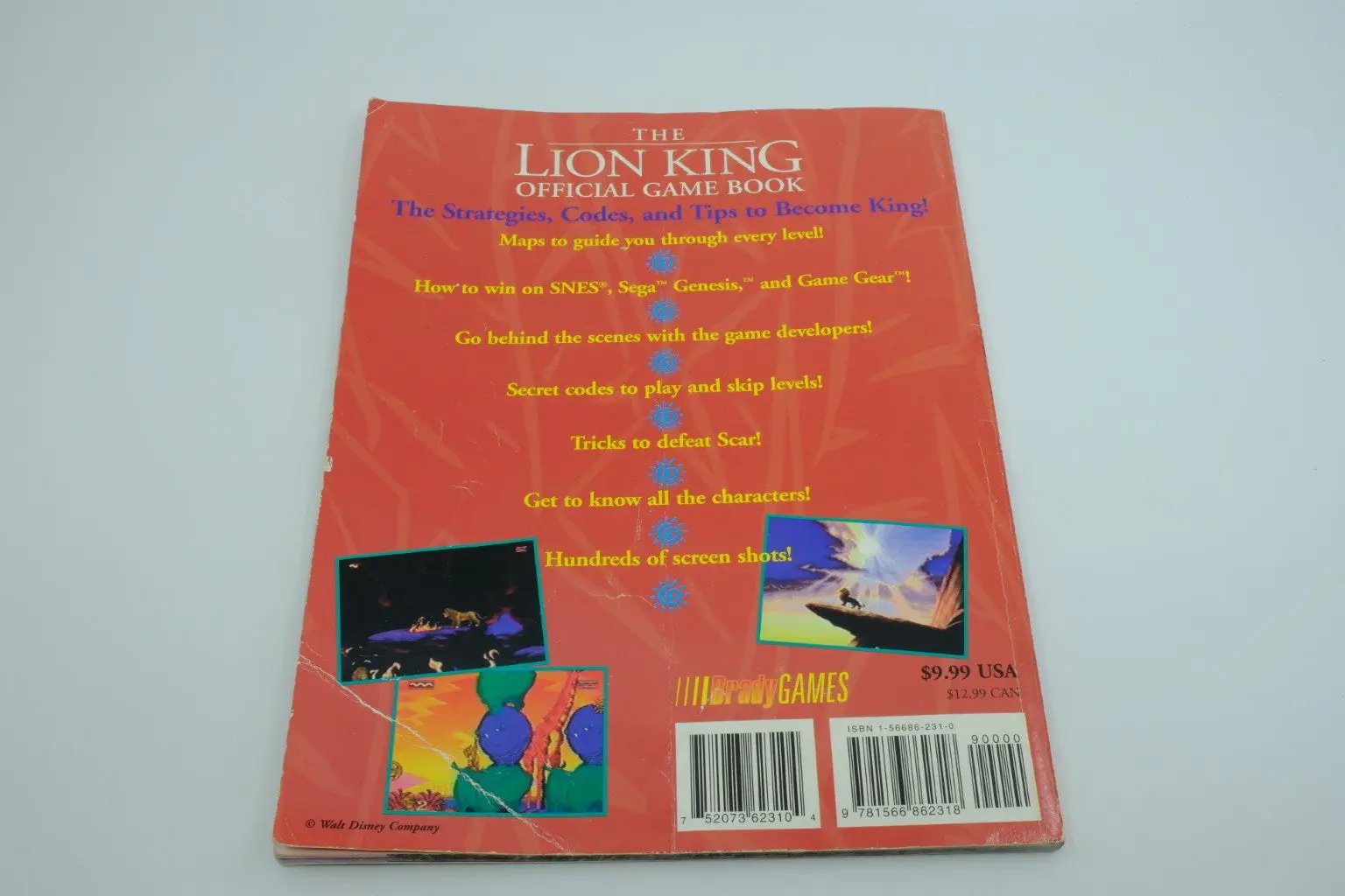 The Lion King (SNES/Genesis/Game Gear) – Official Game Book (BradyGames) RetroGate - Your Gateway to Classic Gaming